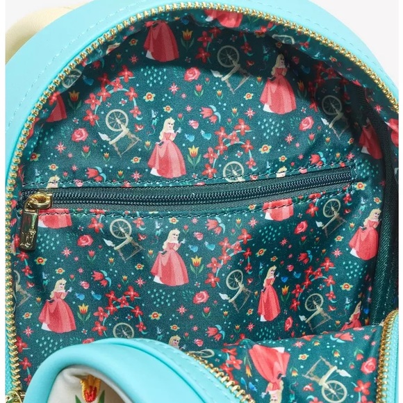 CLEARANCE - *RARE* Loungefly Disney Sleeping Beauty Floral Aurora Mini Backpack - Picture 4 of 6